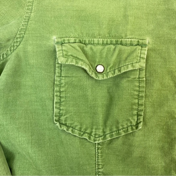 J.CREW Corduroy Pearl Snap Button Up Green Vintage Y2K Shirt Top - Picture 2 of 10